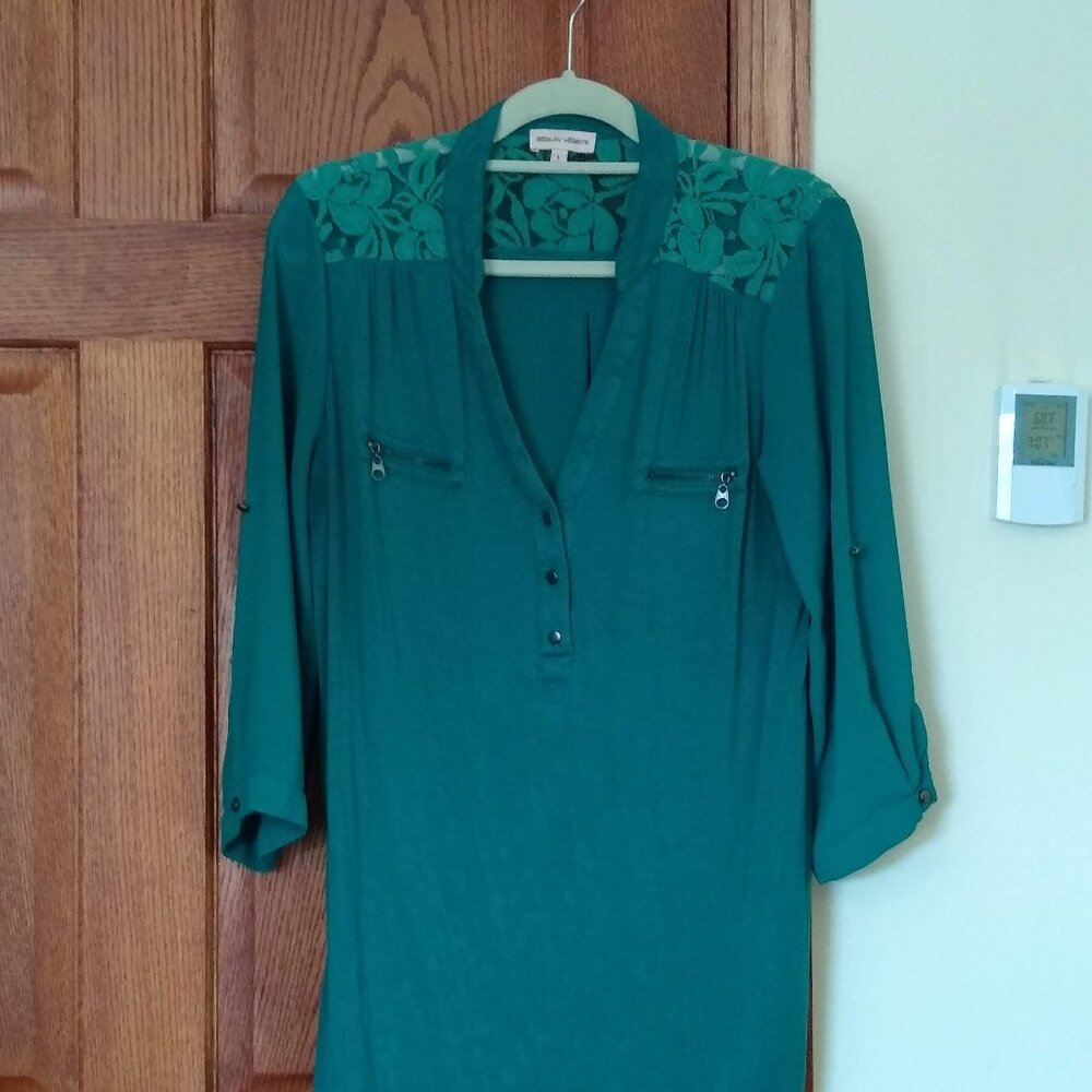 Women's Large Green Lace Blouse